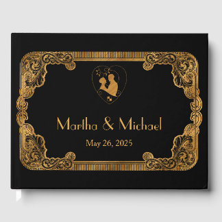 Vintages Gold Foil Wedding Gästebuch