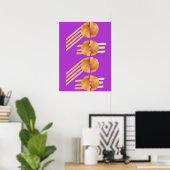Vintages Gold gegenüber lila Ästhetik Poster (Heimbüro)