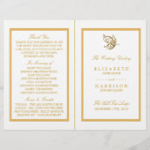 Vintages Gold Glitzer Butterfly-Hochzeitsprogramm (Vorderseite)