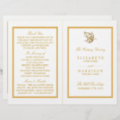 Vintages Gold Glitzer Butterfly-Hochzeitsprogramm (Vorne/Hinten)