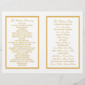 Vintages Gold Glitzer Butterfly-Hochzeitsprogramm (Rückseite)