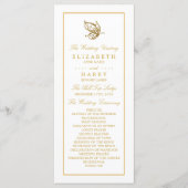 Vintages Gold Glitzer Butterfly-Hochzeitsprogramm Programm (Vorderseite)