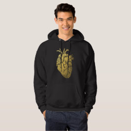 Vintages Gold Heart Men Hooded Sweatshirt