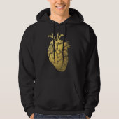 Vintages Gold Heart Men Hooded Sweatshirt (Vorderseite)