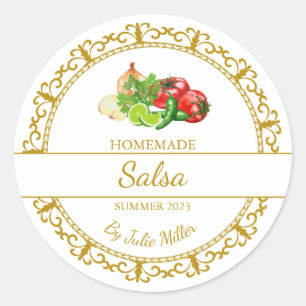 Vintages Gold-Homemade-Salsa-Label Runder Aufkleber