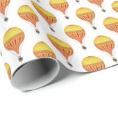 Vintages Gold, Hot Pink, Fuchsia Heißluftballons Geschenkpapier (Rolleneckpunkt)