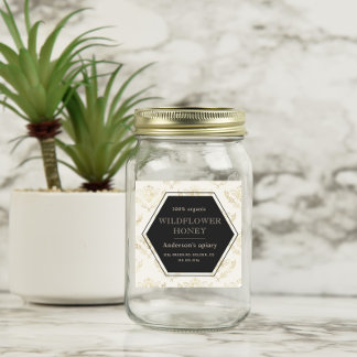 Vintages Gold Queen Bee Honey Jar Label Quadratischer Aufkleber