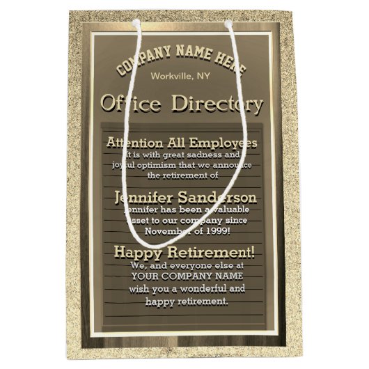 Vintages Gold-Rentiing-Zeichen Mittlere Geschenktüte (Vorderseite)