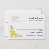 Vintages Gold RSVP Karte (Vorderseite)