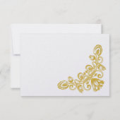 Vintages Gold RSVP Karte (Rückseite)