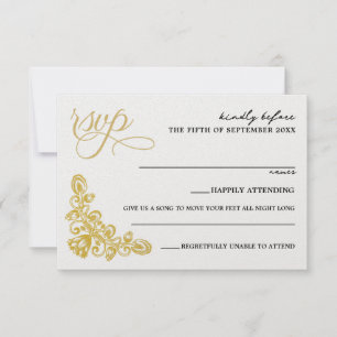Vintages Gold RSVP Karte