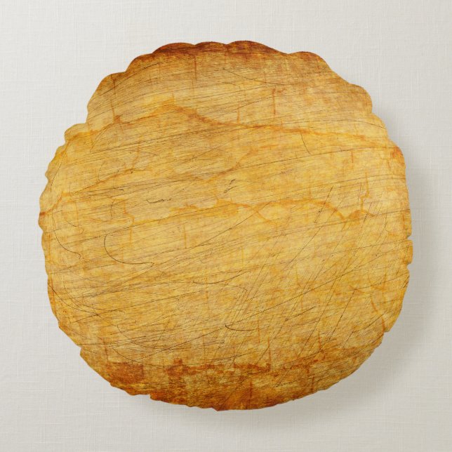 Vintages Gold Rundes Kissen (Vorderseite)