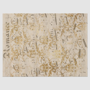 Vintages Gold Sheet Music Tissue Paper Seidenpapier
