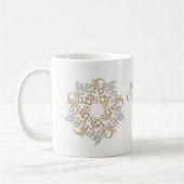 Vintages Gold, Silber frohe Weihnachten Schwarz, W Kaffeetasse (Links)