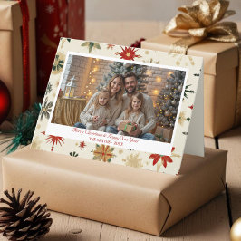 Vintages Gold Snowflakes Weihnachtsfest Foto gefal Feiertagskarte