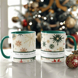 Vintages Gold-Snowfloakes-Muster Personalisiert Tasse