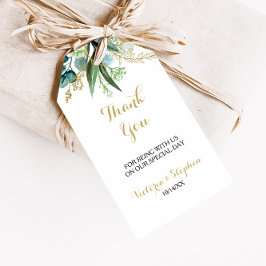 Vintages Gold und grüne Eukalyptus Vielen Dank Geschenkanhänger