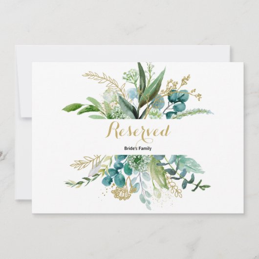 Vintages Gold- und Grüne Eukalyptus-Zeichen (Vorderseite)