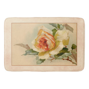 Vintages Gold und Korallen-Rose Badematte