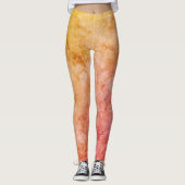Vintages Gold- und Korallenbogendesign Leggings (Vorderseite)