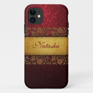 Vintages Gold und Rot Personalisiert Case-Mate iPhone Hülle