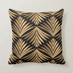 Vintages Gold und Schwarz Gatsby Retro Art Deco Kissen
