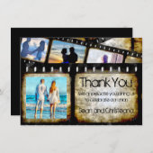 Vintages Gold und Schwarzer Film Strip Wasserfarbe Dankeskarte (Vorne/Hinten)