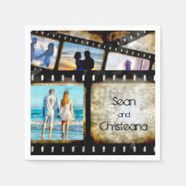 Vintages Gold und Schwarzer Film Strip Wasserfarbe Serviette