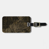 Vintages Gold und schwarzer Gepäckanhänger (Vorderseite horizontal)