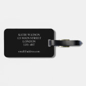 Vintages Gold und schwarzer Gepäckanhänger (Rückseite horizontal)