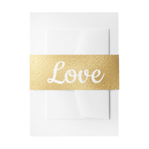 Vintages Gold und Weiß Glam Hochzeit Elegante Lieb Einladungsbanderole