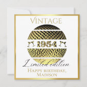 Vintages Gold von 1954, 70. Geburtstag Karte (Vorderseite)