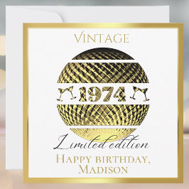 Vintages Gold von 1974, 50. Geburtstag Karte