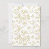 Vintages Gold Wappen Hochzeitstisch Dankeskarte (Rückseite)