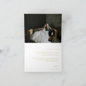 Vintages Gold Wappen Monogram Wedding Foto Dankeskarte (Innenseite)