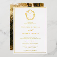 Vintages Gold Wappen Monogram Wedding Foto