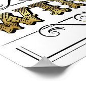 Vintages Gold-WEIN-Zeichen Poster (Ecke)