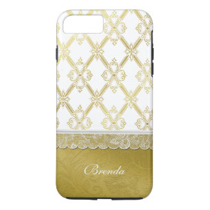 Vintages Gold & White Lattice iPhone 7 Plus Gehäus Case-Mate iPhone Hülle