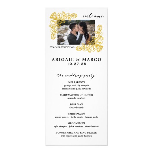 Vintages Gold-Zeremonie-Programm Werbekarte (Vorne)