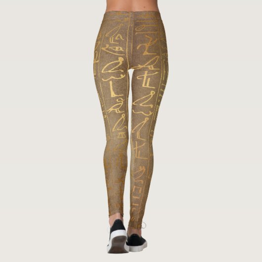 Vintages Goldägyptische Hieroglyphen-Leggings Leggings (Rückseite)