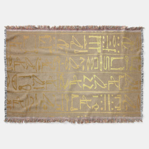 Vintages Goldägyptischer Hieroglyphen-Papier-Druc Decke