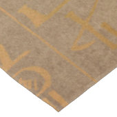 Vintages Goldägyptischer Hieroglyphen-Papier-Druck Tischdecke (Schrägansicht)