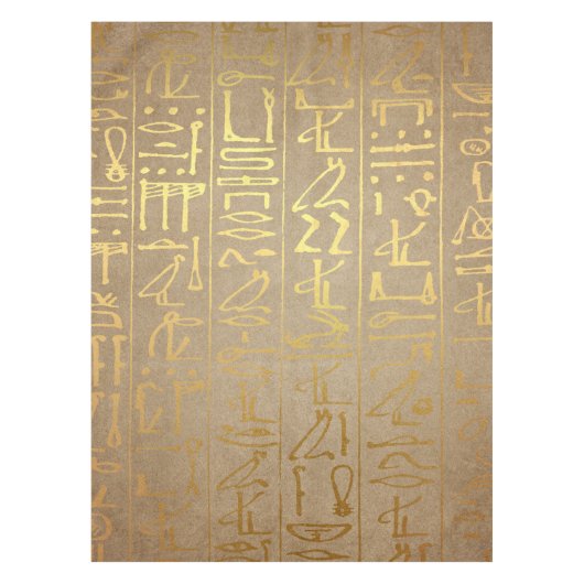 Vintages Goldägyptischer Hieroglyphen-Papier-Druck Tischdecke (Vorderseite)