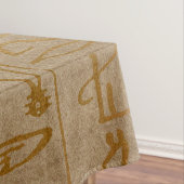 Vintages Goldägyptischer Hieroglyphen-Papier-Druck Tischdecke (Beispiel)