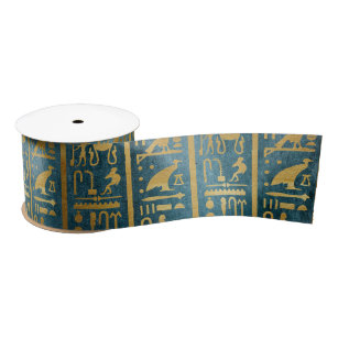 Vintages Goldägyptischer Papierdruck Satinband