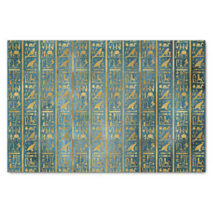 Vintages Goldägyptischer Papierdruck Seidenpapier