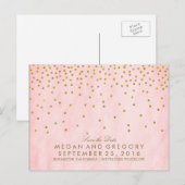 Vintages Goldbarsch Save the Date rosa Ankündigungspostkarte (Vorne/Hinten)