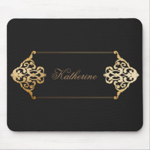 Vintages Golddekorationsmonogramm Mousepad