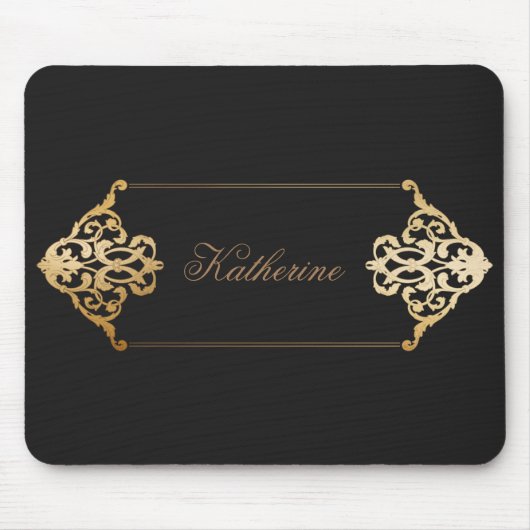 Vintages Golddekorationsmonogramm Mousepad (Vorne)
