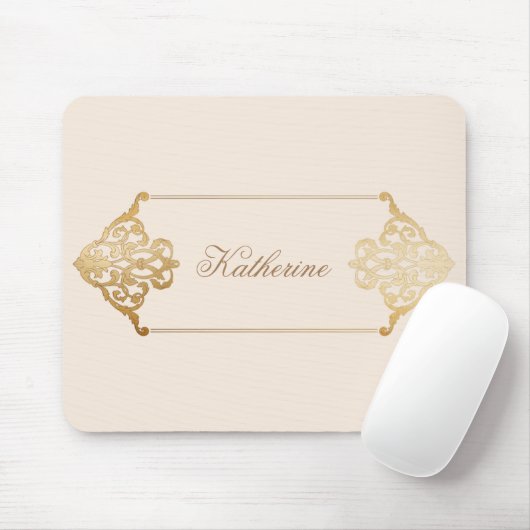 Vintages Golddekorationsmonogramm Mousepad (Mit Mouse)